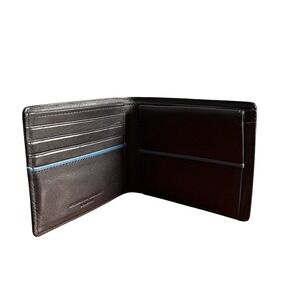 Katharine Hamnett London Black Leather Bi-Fold Wallet Coin Pocket Lined Interior